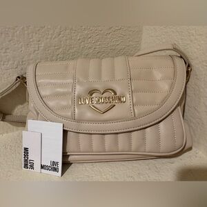 Love Moschino Borsa Quilted Faux Leather Shoulder Bag